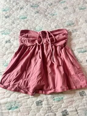 Hollister Dusty Rose Strapless Tie-Front Tube Top